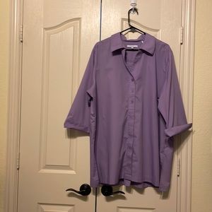 Foxcroft tunic blouse size 20W wrinkle free with decorative back buttons